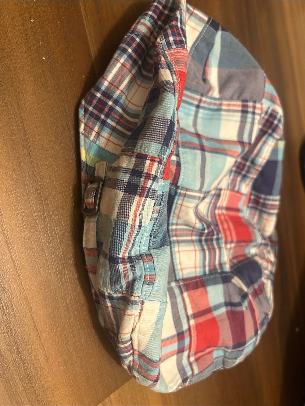 Janie and Jack size 6-8 madras Patchwork Plaid Newsboy Cap - Multicolor